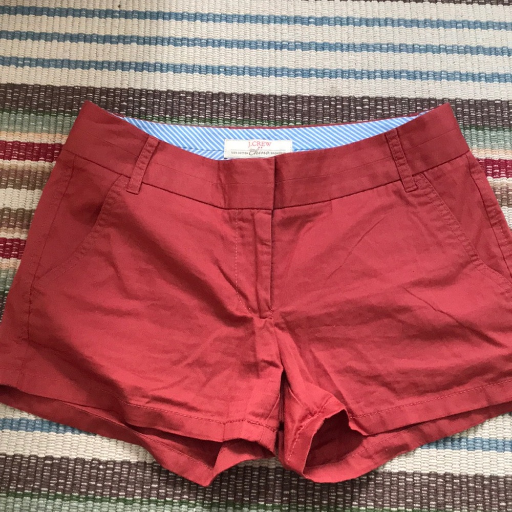 Red j crew chino short- worn 1